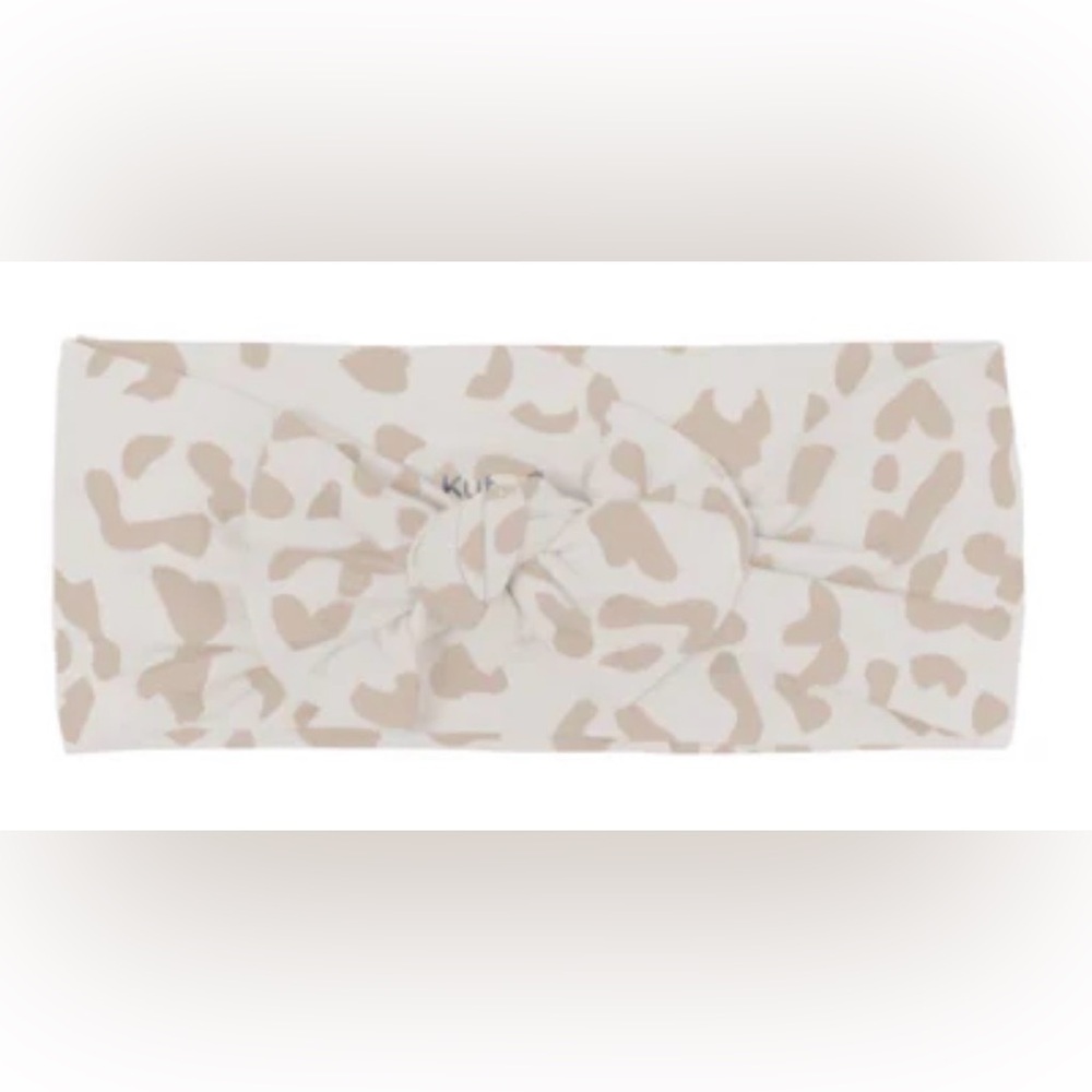Kyte Baby Bow Headband in Oat Leopard